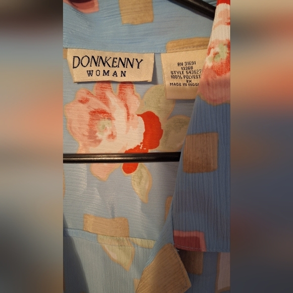 Vintage Donnkenny Blouse size 2X Women's Casual Vacation Summer 100% Polyester - Picture 3 of 3